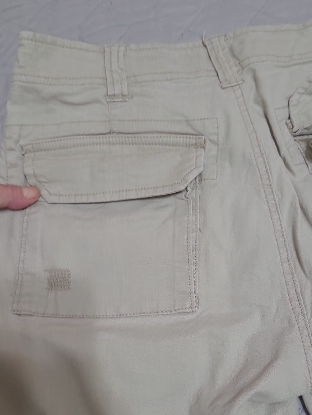 ⭐️ Point Zero Casual Light Beige Wide Leg Utility Cargo Linen/Cotton Pants Sz 30 - Picture 10 of 11